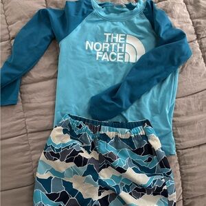 The North Face Kids Swim Rashguard - Teal and Navy